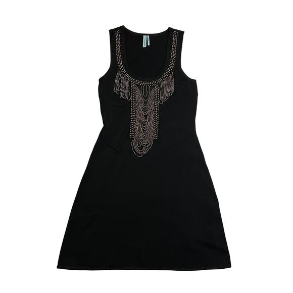 Guess by Marciano Sleeveless Scoop Neck Beaded Cocktail Dress Size X-Small Y2K - Picture 1 of 8